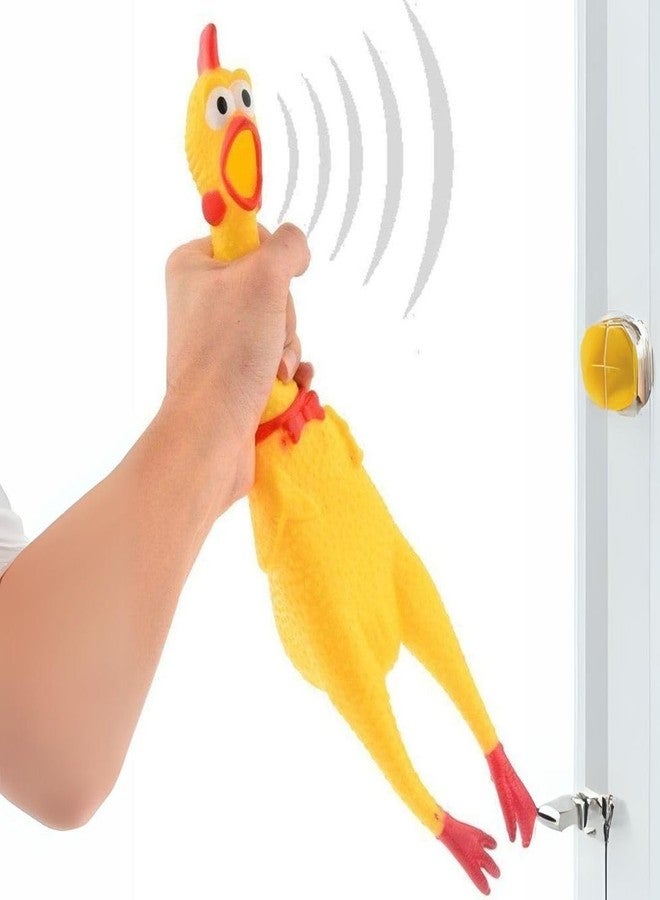 PET FUN لعبة دجاجة مطاطية تصدر صوتاً للكلاب من بيت فن | لعبة صفراء متينة تصدر صوتاً للكلاب والجراء | عبوة من قطعتين - Image 3